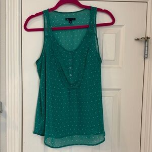 GAP Teal Sheer Sleeveless Polka Dot Starry Top Sz. M